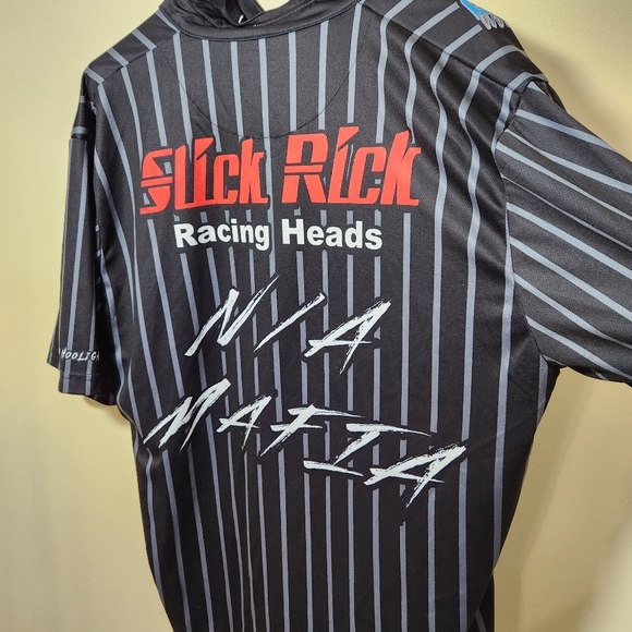 Drink hard racing heads racing jersey shirt short sleeve mens sz l blk white - Picture 3 of 13